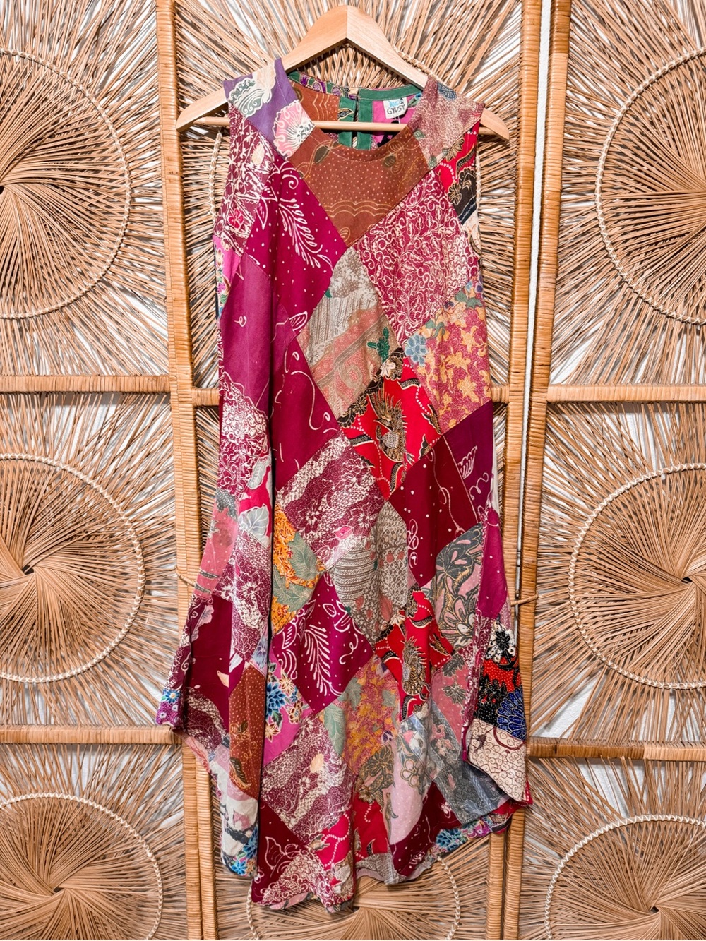 Jaded Gypsy Lulu Patchwork Midi Dress| Boho Sleeveless Dress SZ S/M